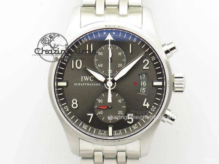 MIROTIME 0520 Youthful Pilot Chrono RG 3878 Gray Dial on Light Brown Leather Strap A 7394
